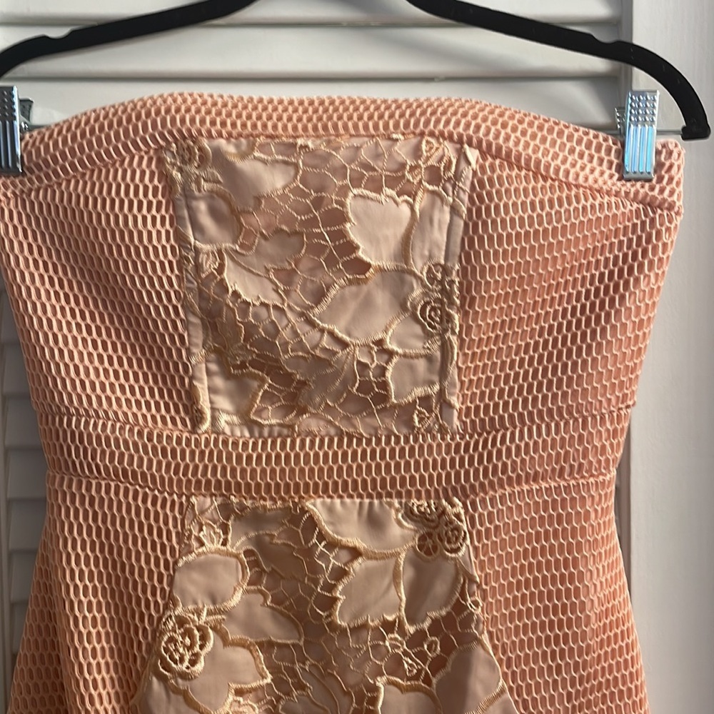 NWT Lovers + Friends Early Piece-Pink/Peach Stunning Embroidered Overlay Dress - Picture 2 of 9